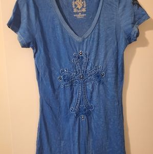 Velvet Stone Tshirt blue med
